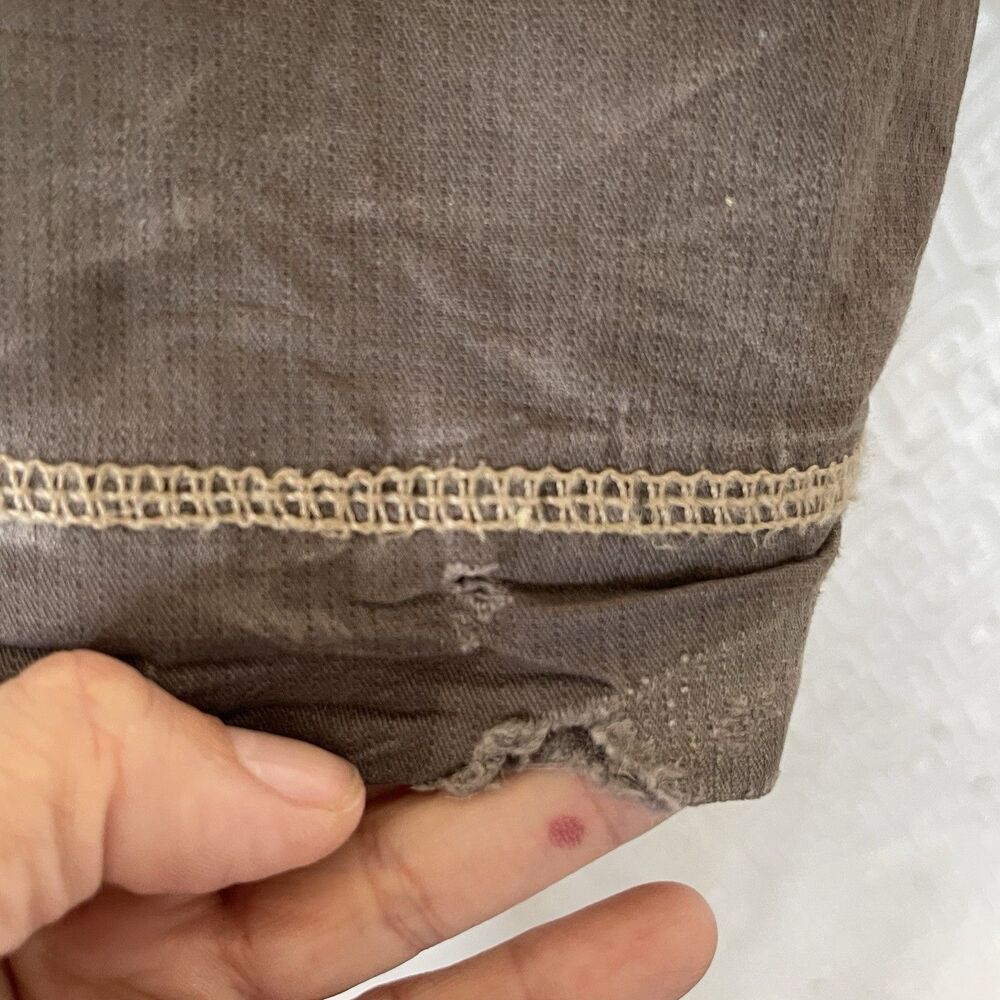 Eddie Bauer Roll Up Utility Cargo Pants Brown Contrast Stitch Y2K Gorpcore Sz 8 - Picture 11 of 16